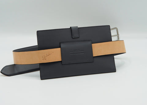 The Pocket - Textured Jet Black French Calf