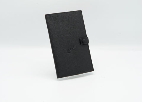 The Pocket - Textured Jet Black French Calf